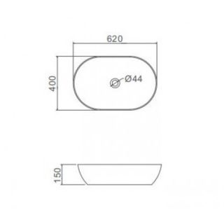 Накладная раковина Gappo GT302 62 см белый